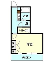 レオパレスモトヤシキ東 1Kの間取図画像