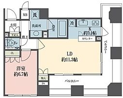 ルネ新宿御苑タワー 1LDKの間取図画像
