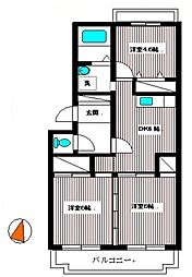 フレアTK 3DKの間取図画像