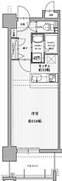 アクタス天神セントラルタワー2 ワンルームの間取図画像