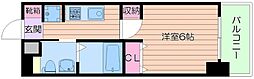 エステムプラザ大手前エヴァース 1Kの間取図画像