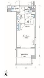 アーバネックス森下2 7階1Kの間取り