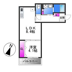 Osaka Metro千日前線 北巽駅 徒歩11分の賃貸アパート 3階1LDKの間取り