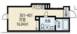 大森中新築マンション ワンルームの間取図画像