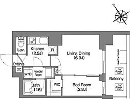 コンフォリア・リヴ上野 1LDKの間取図画像