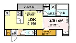 アリアリュクス 1LDKの間取図画像