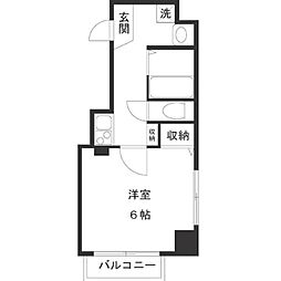アーバンライフ大井町 8階1Kの間取り