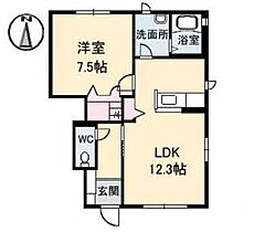 ヒカリハイツ　Ｂ B0105 ｜ 徳島県徳島市北田宮３丁目6-48（賃貸アパート1LDK・1階・46.83㎡） その2