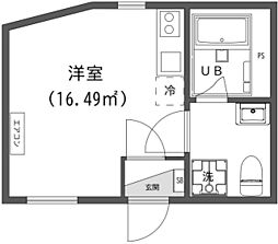 D-BASE王子神谷 5階ワンルームの間取り