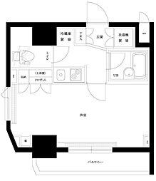ルーブル錦糸町弐番館 4階1Kの間取り