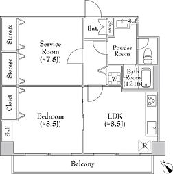 TraValore淵野辺 3階1SLDKの間取り