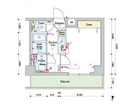 スカイコートグレース新宿中落合 3階1Kの間取り