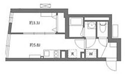 エルファーロ駒沢公園II 3階1DKの間取り