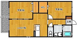 グレイス・ヴィラA 2LDKの間取図画像