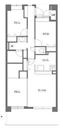 アソシエール溝の口 3LDKの間取図画像
