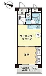 ライオンズマンション新板橋 1DKの間取図画像