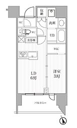 シーズンフラッツ代々木 7階1LDKの間取り