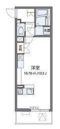 レオネクストVega ワンルームの間取図画像