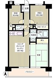 ヴェルデ武蔵野 3階3LDKの間取り