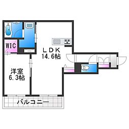 シャルール メゾン 1LDKの間取図画像