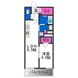 PHOERME TENNOJI East 3階1LDKの間取り