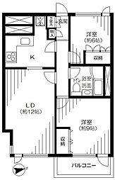 西麻布ガーデン 2LDKの間取図画像