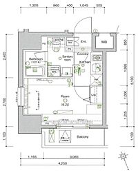 ステージグランデ東池袋駅前 6階1Kの間取り