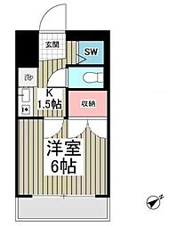 アミティY 1Kの間取図画像