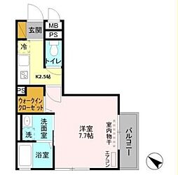 セータ サクラーレ 1階1Kの間取り