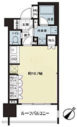 ライオンズアイル赤坂 12階ワンルームの間取り