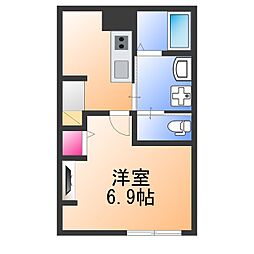 エヌエムスワサントディセット 1Kの間取図画像