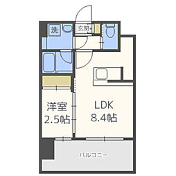 ドゥーエ赤坂 1LDKの間取図画像