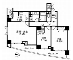 ミレニアムガーデンコート 2LDKの間取図画像