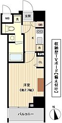 JR山手線 上野駅 徒歩9分の賃貸マンション 8階1Kの間取り