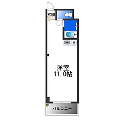 コンフォール長吉 ワンルームの間取図画像
