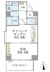 リエール若松町 1DKの間取図画像