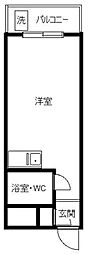 メゾンブランシュ 1Kの間取図画像