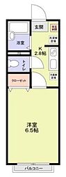 ピアスズキ 1Kの間取図画像