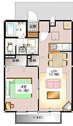 フラッツァ川寺 1LDKの間取図画像