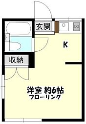 第二グリーンヒル 2階1Kの間取り