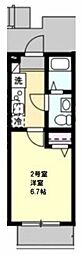 ベイルーム中山 1Kの間取図画像