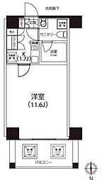 レジデンスクイズ恵比寿 1Kの間取図画像