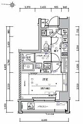 アルテシモソロ 1Kの間取図画像