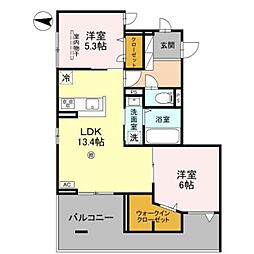 ナティ サウス 2LDKの間取図画像