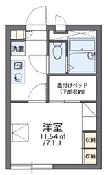 レオパレスプランタン 1Kの間取図画像