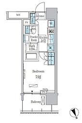 ParkAxis浅草・田原町 1Kの間取図画像