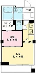 パークヒルズメグロ 1LDKの間取図画像