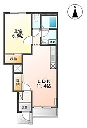 JR和歌山線 船戸駅 徒歩28分の賃貸アパート 1階1LDKの間取り