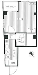 ヴェッセル巣鴨 2階1Kの間取り