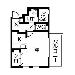 N'sGrande 1Kの間取図画像